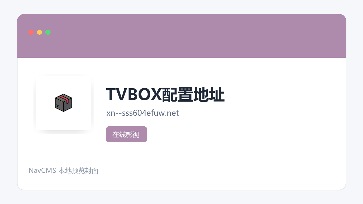 TVBOX配置地址 官方网站页面预览图