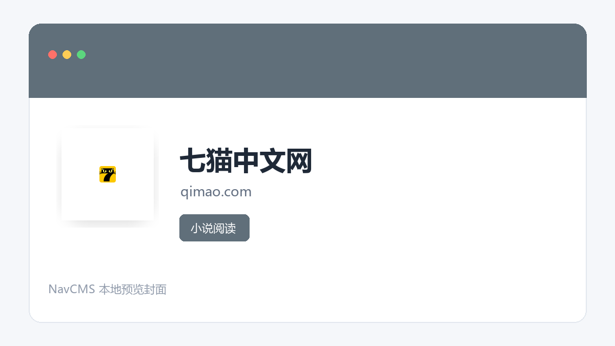 七猫中文网 官方网站页面预览图